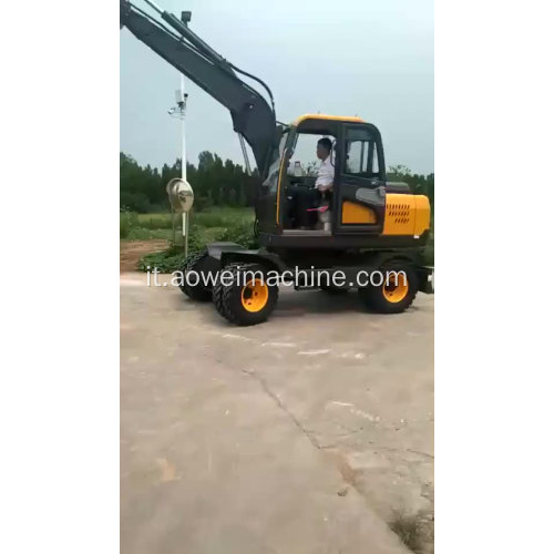 Escavatore idraulico della gru a benna della ruota poco costoso della Cina con il rampino rotante